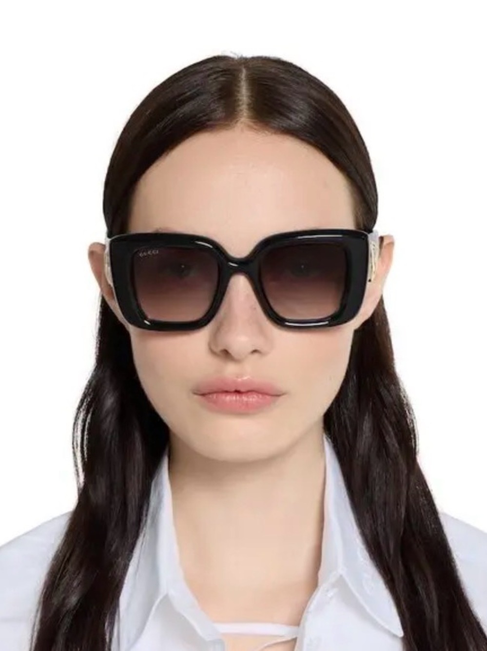 Gucci Black BUTTERFLY GOLD GG SUNGLASSES  50mm NEW $560 - Picture 9 of 14